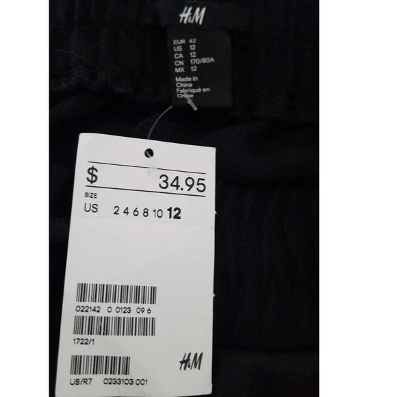 SOLD! H&M New Tuxedo Stripe Drawstring Jogger Pant Black Size 12 NWT - Picture 7 of 8